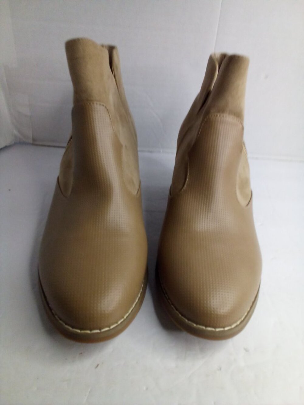 Comfort Est 1946 Ankle Boot Women 10M 10 Side Zip Block Heel Bootie Tan Brown - Picture 4 of 13